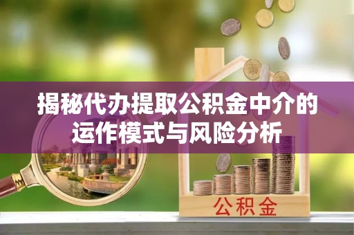 永丰揭秘代办提取公积金中介的运作模式与风险分析